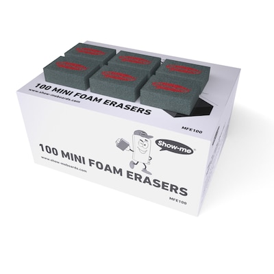 Show-me Mini Foam Erasers, Gray, 100/Pack (EPTMFE100)