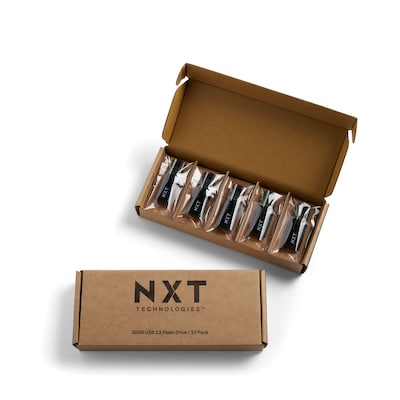 NXT Technologies™ 32GB USB 3.2 Type-A Flash Drive, Black, 10/Pack  (NX61135)