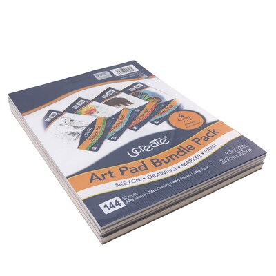 uCreate 9 x 12 Art Pad Bundle Sketch Pads, 144/Sheets, 4/Set (PAC4828)