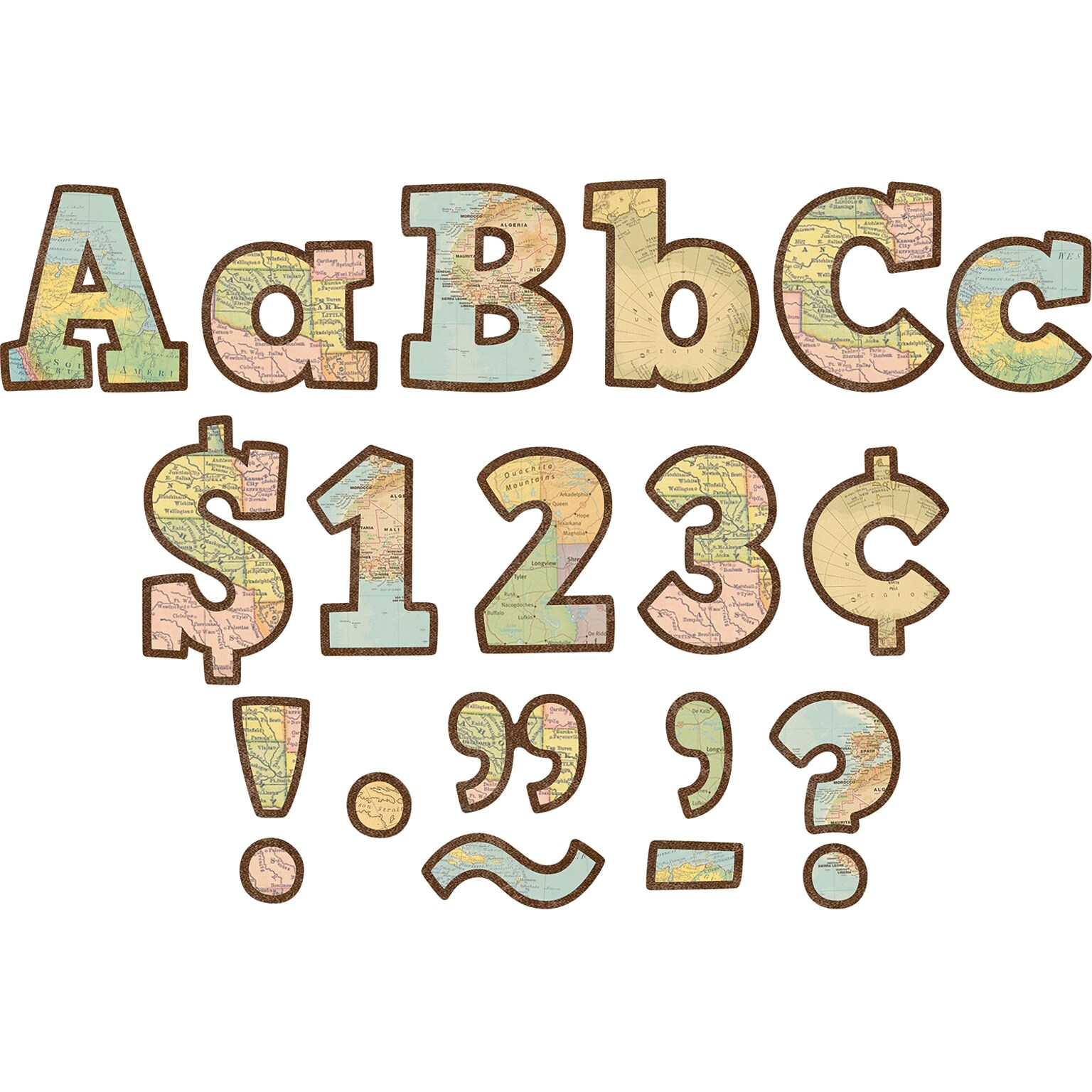 Teacher Created Resources Travel the Map Letters,4, Multicolored, 230/Pack (TCR8575)