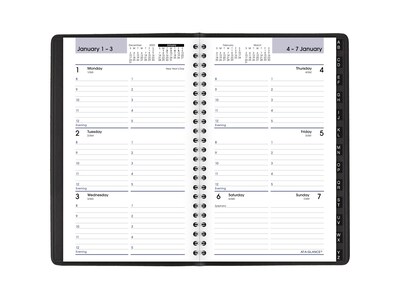 2024 AT-A-GLANCE DayMinder 5.5" x 8.19" Weekly Appointment Book, Black (G210-00-24)