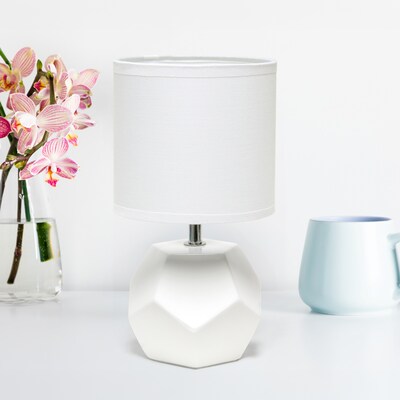 Creekwood Home Geometric 10.24" LED Table Lamp, White (CWT-1016-WH)