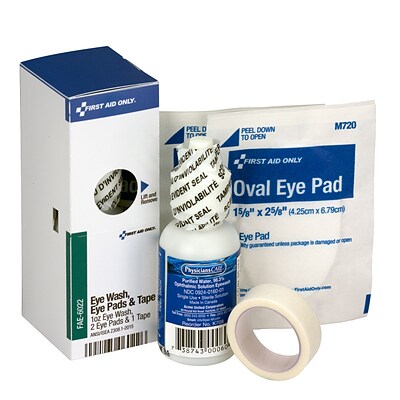 First Aid Only ANSI SmartCompliance Eye Wash Refill, Eye Pads & Tape for up to 10 Persons, 1/Box (FAE-6022)