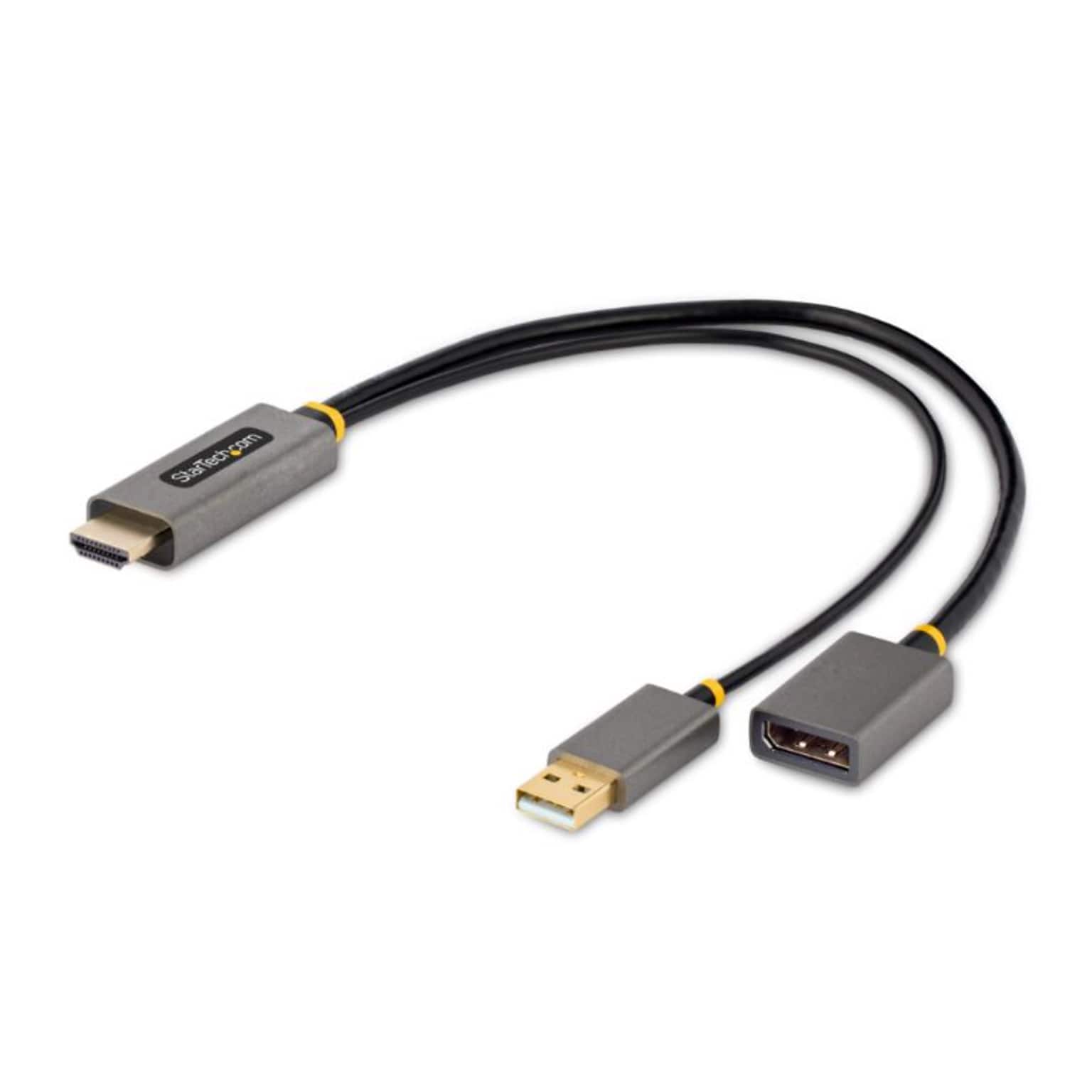 StarTech HDMI to USB A /Display Port Audio/Video Adapter, Male to Female/Male, Gray/Black (128-HDMI-DISPLAYPORT)