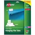 Avery Laser/Inkjet Permanent Adhesive Hanging File Tabs, White, 90 Labels Per Pack (5567)