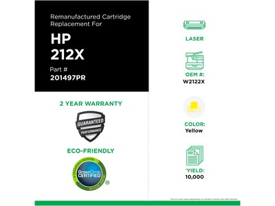 Clover Imaging Group Remanufactured Yellow High Yield Toner Cartridge Replacement for HP 212X (W2122X)