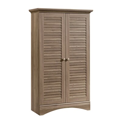 Sauder Harbor View 61H Storage Cabinet with 5 Shelves, Salt Oak (416825)