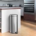 iTouchless SoftStep Round Stainless Steel Step Trash Can with Hinged Lid, 7.93 Gallon (IP08RSS)