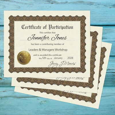 Great Papers! Certificate of Participation, 8.5" x 11", Multicolored, 6/Pack (930800)