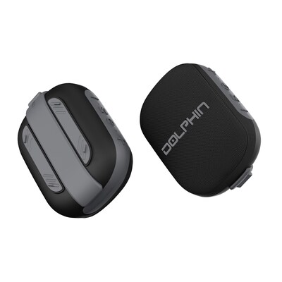 Dolphin Audio Wireless Bluetooth Portable TWS Clip Speaker, Waterproof, Black (CLP-150)