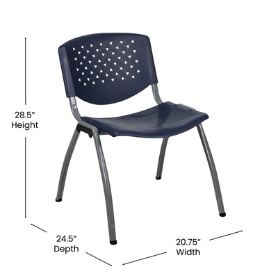 Flash Furniture HERCULES Series Plastic Stack Chair, Navy (RUTF01ANY)