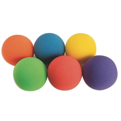 S&S Worldwide Spectrum Light Foam Ball, Assorted Colors, 6/Pack (W12978)