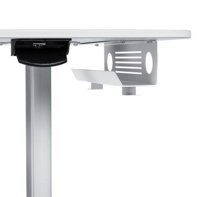 Luxor Vitalize Mobile 4-Wheel Healthcare Laptop Cart with Storage and Glove Dispenser Compartment, White (MCWS001)