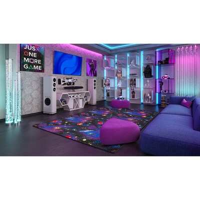 Joy Carpets Space Explorer Nylon 4' x 6' Machine Tufted Rug, Fluorescent (43N)