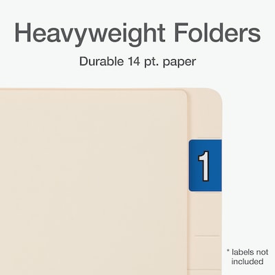 Pendaflex End Tab File Folder, Straight Cut, Letter Size, Manila, 50/Box (1007069)