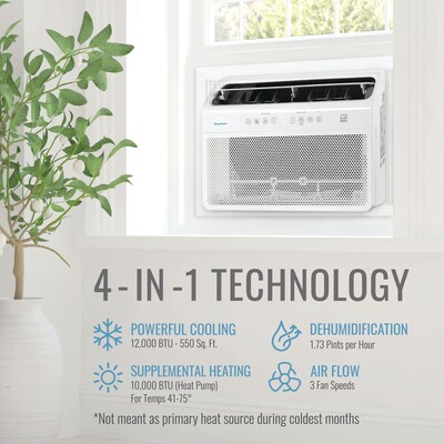Keystone Energy Star 12,000 BTU Window Air Conditioner with Remote, White (KSTAW12INV-HC)