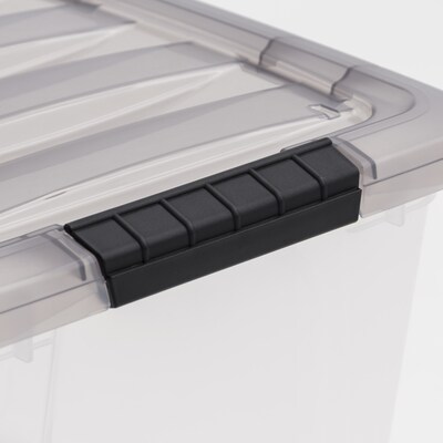 Iris 40 Quart Stack and Pull Plastic Latching Storage Bin, Clear (500209)