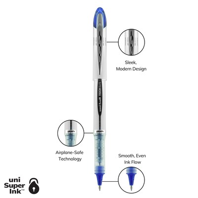 uni-ball Vision Elite Rollerball Pens, Bold Point, Assorted Colors Ink, 8/Pack (90199PP)