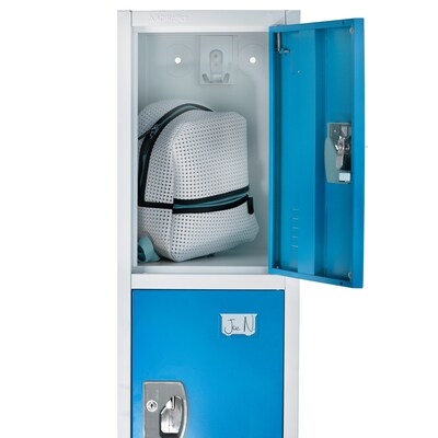 AdirOffice 72'' 4-Tier Key Lock Blue Steel Storage Locker, 2/Pack (629-204-BLU-2PK)