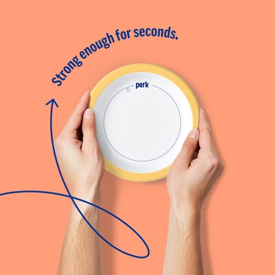 Perk™ Medium-Weight Paper Plates, 6", Yellow/White, 125/Pack (PK54328)