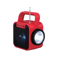 Jensen Wireless Bluetooth Radio with Flashlight, Red/Black (JEP-175)