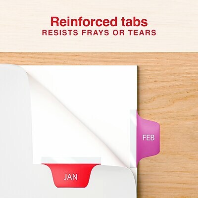 Staples Customizable Table of Contents Monthly Dividers, 12-Tabs, Multicolor