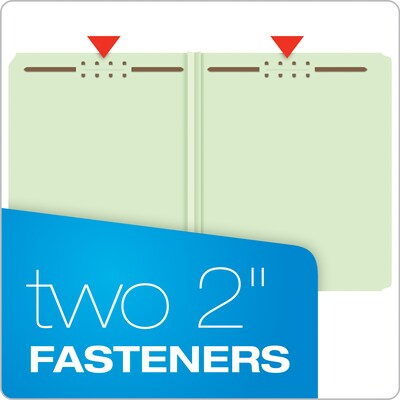 Pendaflex Reinforced Pressboard Classification Folder, 2" Expansion, Letter Size, Light Green, 25/Box (17180EE)