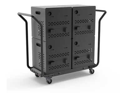 Luxor Lockable 40-Unit Modular Charging Cart, Black Steel (LLMC40DP)