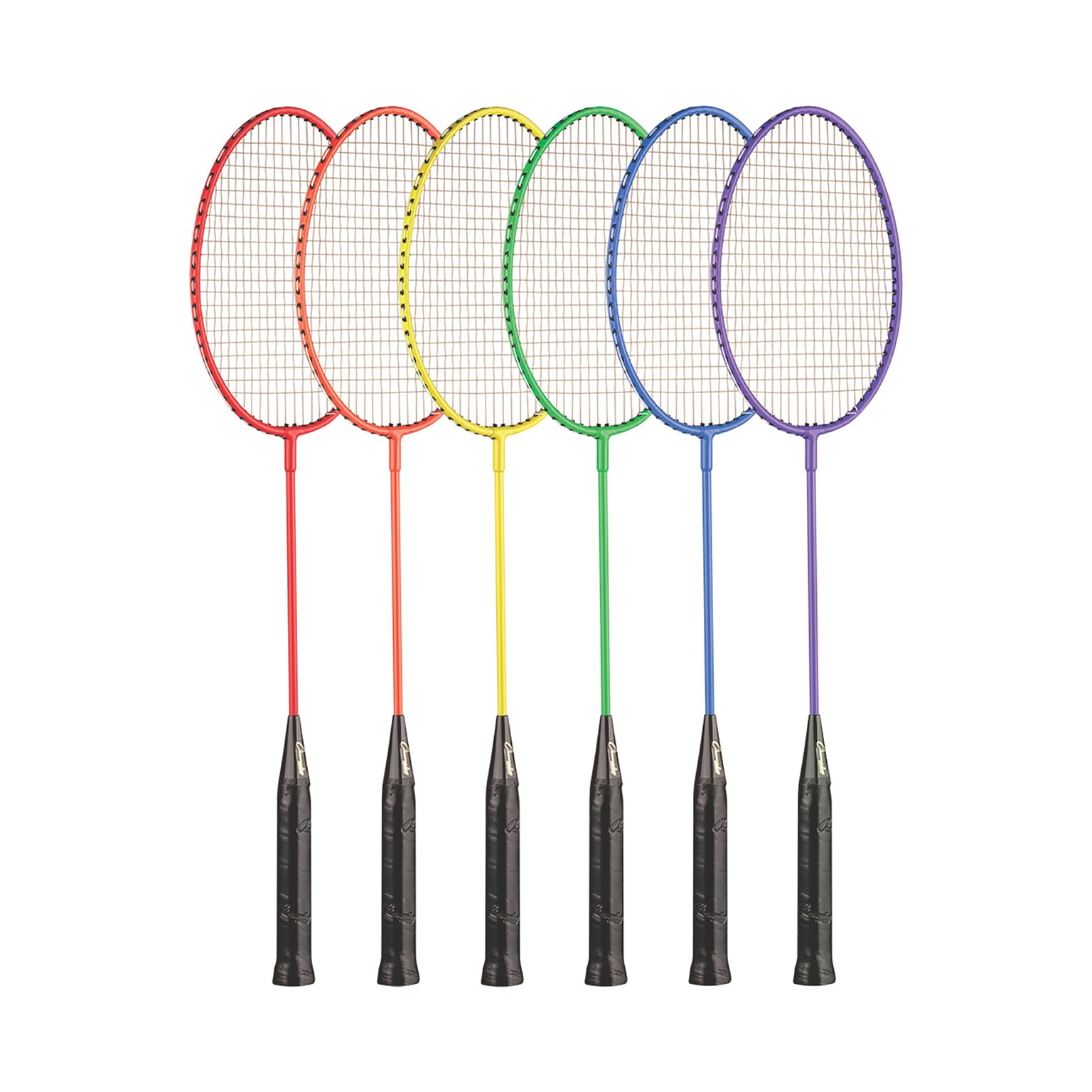 Champion Sports Tempered Steel Badminton Racket Set, Assorted Colors, Set of 6 (CHSBR20SET)