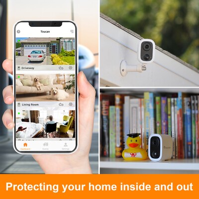 Toucan S4 Wireless Outdoor Smart Battery Operated Security Camera, Night Vision, White (TWC400S)