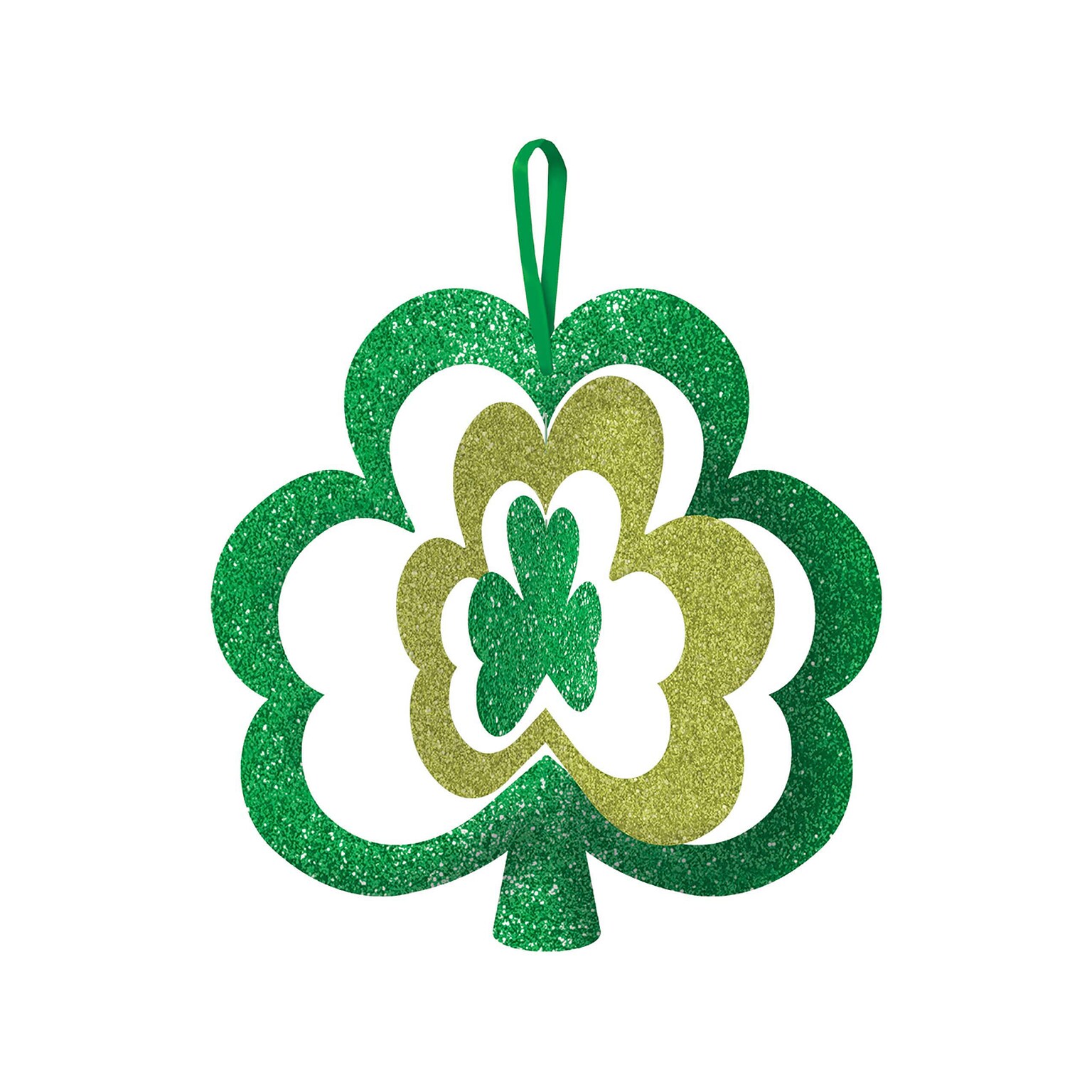 Amscan St. Patricks Day Spinning Shamrock Sign, Green, 4/Pack (241367)