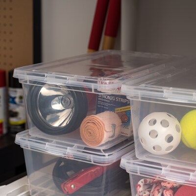 Iris 6 Qt. Snap Lid Storage Box, Clear (200401)