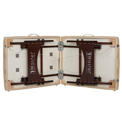Master Massage 28" Argo Portable Massage Table in Cream with Walnut Legs (18075)