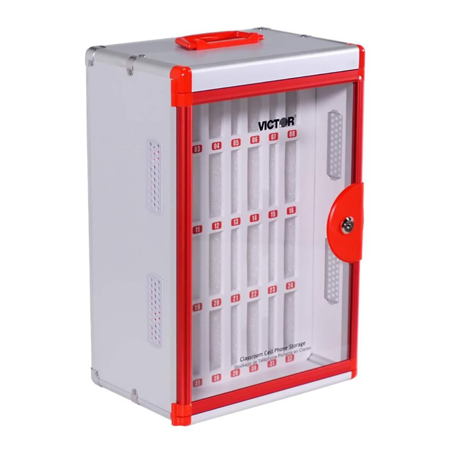 Victor Classroom Cell Phone Lockable Locker, 18.5 x 16.25 x 8.6, Multicolored (VCTPB032)