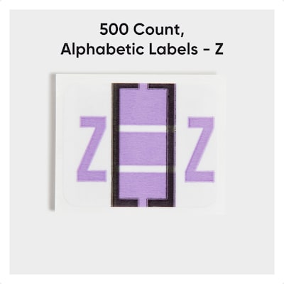 Smead BCCR Labels File Folder Label, Z, Lavender, 500 Labels/Pack (67096)