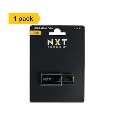 NXT Technologies™ 8GB USB 2.0 Type A Flash Drive, Black (NX61128)