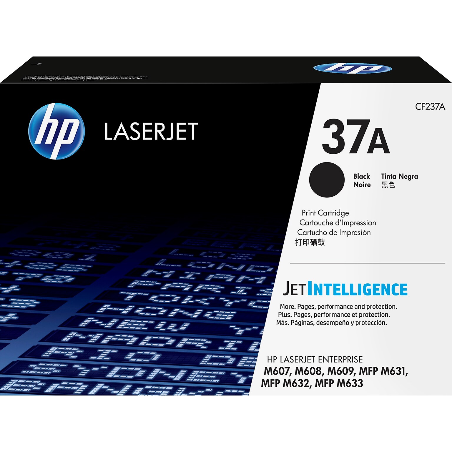 HP 37A Black Standard Yield Toner Cartridge, Prints Up to 11,000 Pages (CF237A)