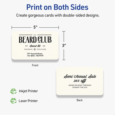 Avery Integrated Cards, 3" x 5", Matte Ivory, 150/Box (95338)