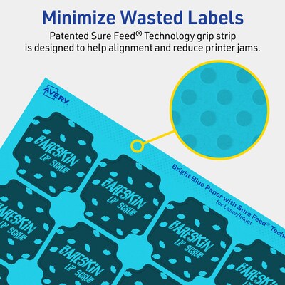 Avery Scalloped Decorative Edge Multipurpose Labels, 1-5/8" x 1-5/8", Bright Blue, 1600/Box (94110)