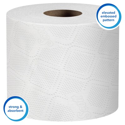 Scott Essential Recycled Toilet Paper, 1-ply, White, 1210 Sheets/Roll, 80 Rolls/Case (05102)
