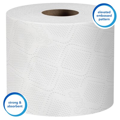 Scott Essential 1-Ply Standard Toilet Paper, White, 1210 Sheets/Roll, 80 Rolls/Carton (05102)