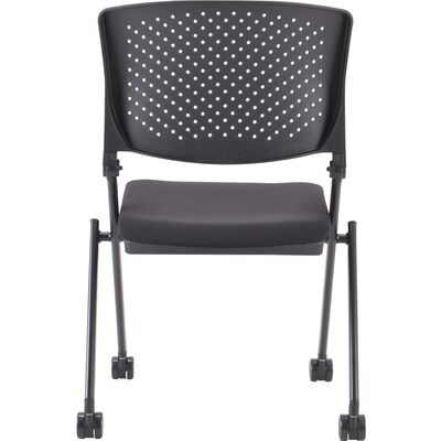 Lorell Upholstered Foldable Nesting Chairs, Black, 2/Carton (LLR41848)
