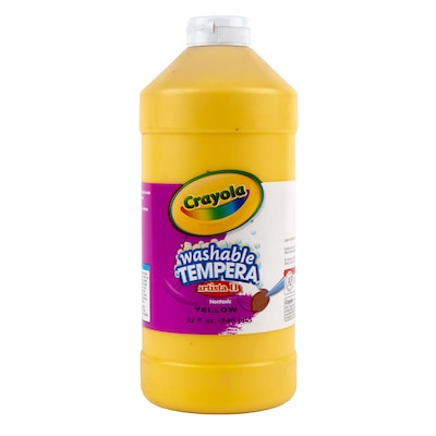 Crayola Artista II Washable Tempera Paint, Yellow, 32 oz., 3/Bundle (BIN543132034-3)