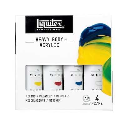 Liquitex Professional Heavy Body Acrylic Paint Tubes, Assorted Colors, 59 mL, 4 Pieces/Set (LIQ3699309)