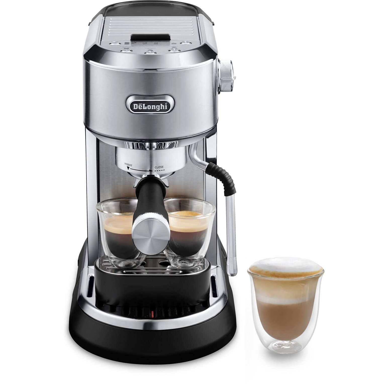 DeLonghi Dedica Maestro 2-Cups Steam Espresso Machine, Stainless Steel (EC900M)