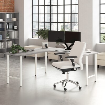 Bush Business Furniture Hustle 72W L Shaped Computer Desk with Metal Legs, Platinum Gray (HUS002PG)