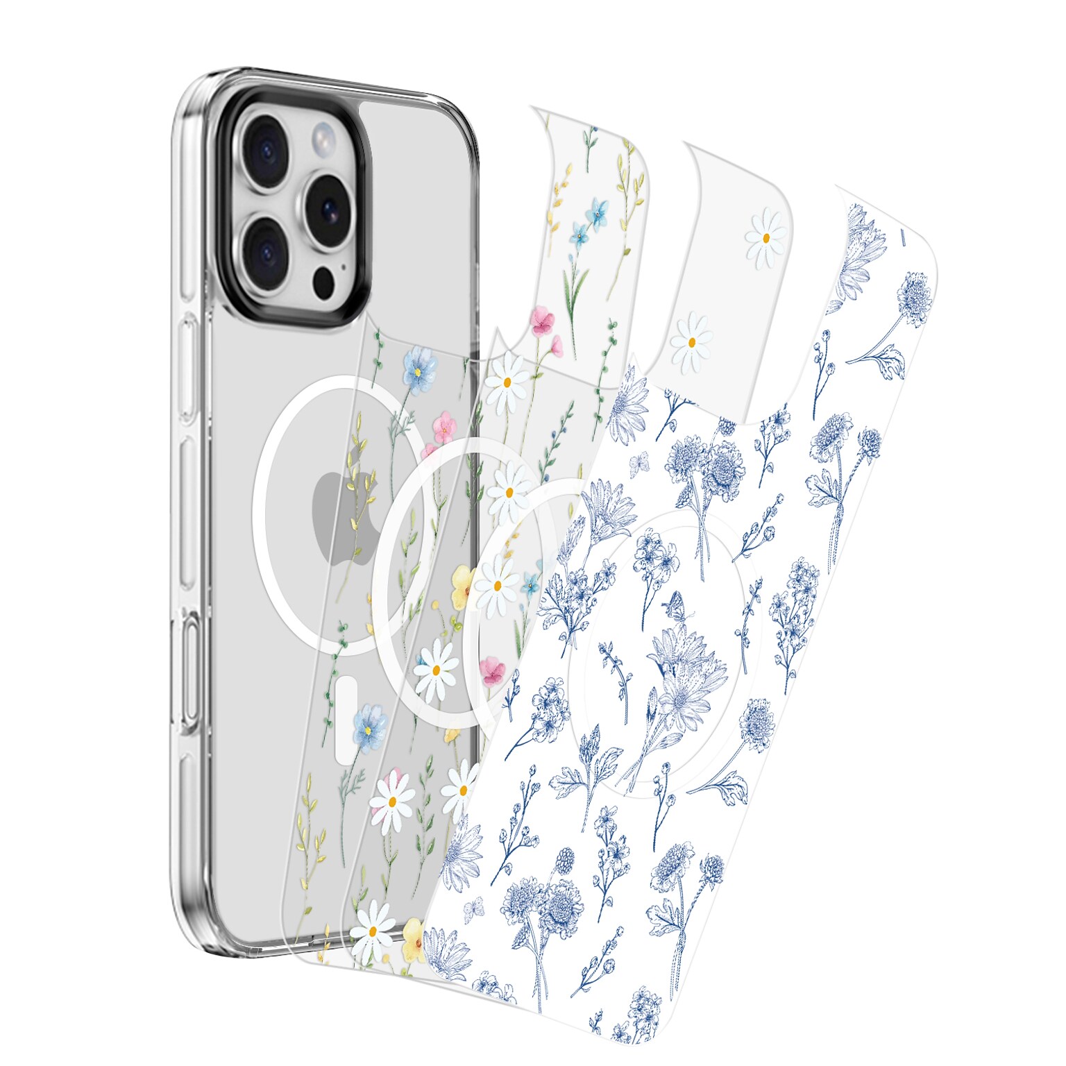 SaharaCase Inspire MagSafe Phone Case for iPhone 16 Pro Max, Shock Absorbing, Floral (CP00697)