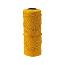 Mutual Industries Nylon Mason Braided Twine, 0.06 x 500 ft., Glo Yellow, 6/Pack (14662-138-500)