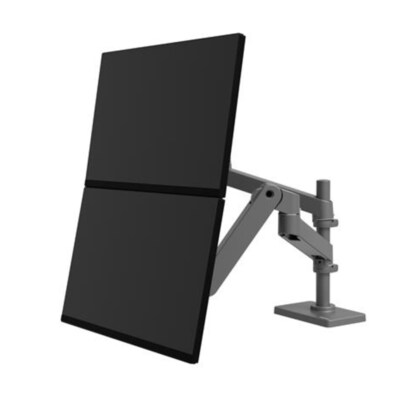 Ergotron LX Pro Adjustable Dual Stacking Arm, Up to 27", Dark Gray (45-690-293)