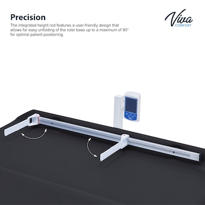 Viva Comfort Grande PU Leather Pediatric Exam Treatment Digital Scale Table, 500 lb. Capacity, Black (996-09-PSBBLKMK)